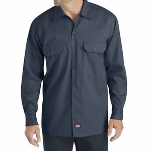 Dickies Men's Dark Grey Casual Button Down Shirt